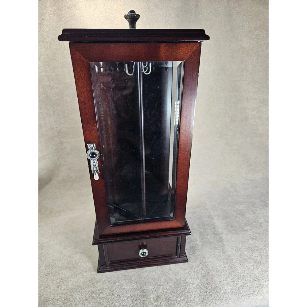 The Bombay Co. Tabletop Rotating Jewelry Box Chest Tall Case Necklace Organizer